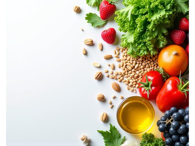 Fresh, vibrant healthy food ingredients